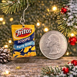 1 INCH******* Mini Corn Chip Christmas Tree Ornament: Novelty Foodie Gift Miniature