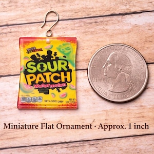 2D FLAT**** 1.25 INCH***** Sour Patch Candy Christmas Ornament: Miniature Tree Decor