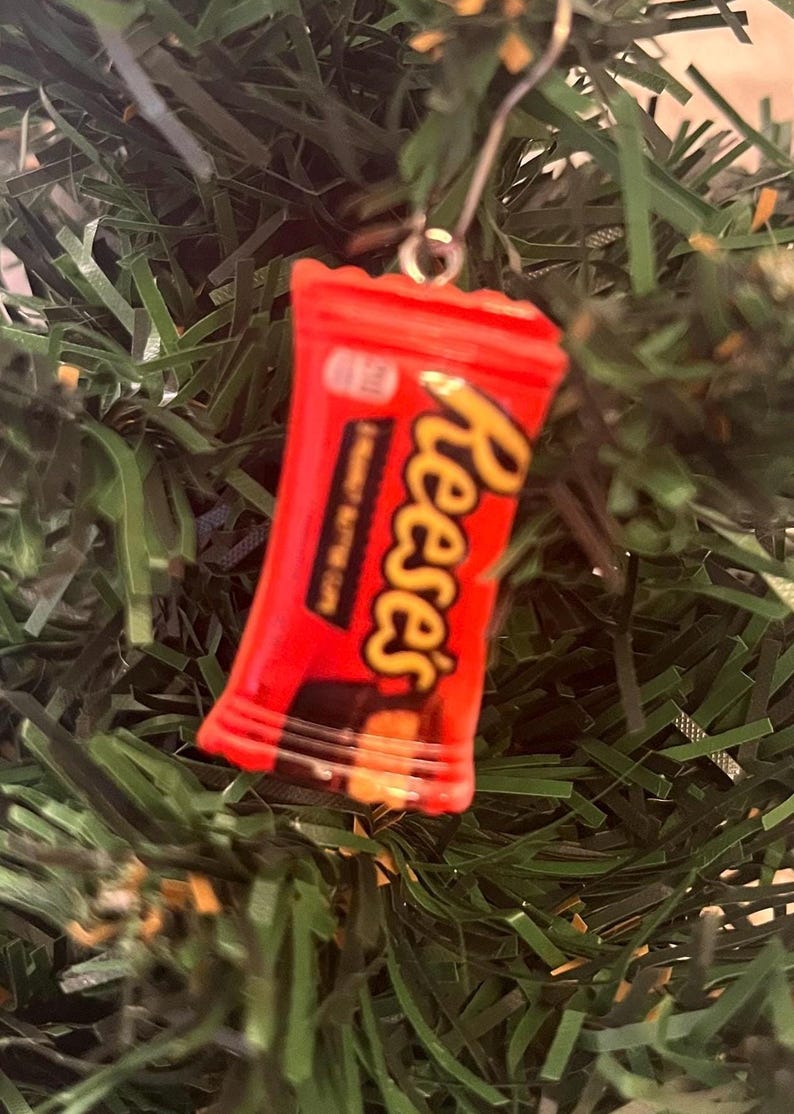 Chocolate, Peanut Butter, Cups, Mini Miniature Christmas Tree Ornament