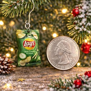 1 INCH*** Sour Cream & Onion Potato Chip Ornament Miniature Foodie Gift Mini Christmas Tree Lays