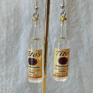 Vodka Earrings, bottle, liquor, Gift, Present, Novelty, 925 Sterling Silver, Alcohol, Drinks