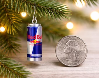 1 INCH****** Energy Drink Can Miniature Christmas Tree Ornament Red