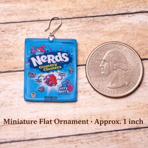2D FLAT***** 1.25 INCH***** Nerds Gummy Clusters Christmas Tree Ornament: Miniature Candy Gift Blue
