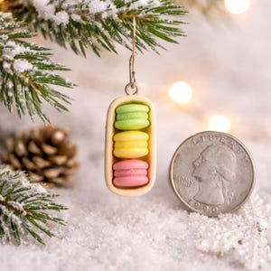 1 INCH******* Resin Macaroon Cookie Ornament, Miniature Christmas Tree