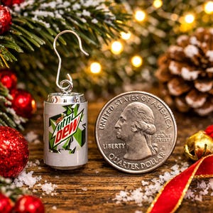 1 INCH*******Mini Soda Can Christmas Tree Ornament: Mountain Dew, Novelty Gift Miniature