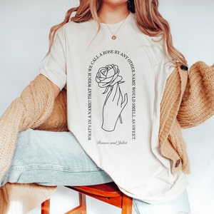 Shakespeare Quote T-Shirt | Romeo and Juliet | Women&#39;s Cotton T-Shirt | Light Academia Aesthetic | Free US Shipping