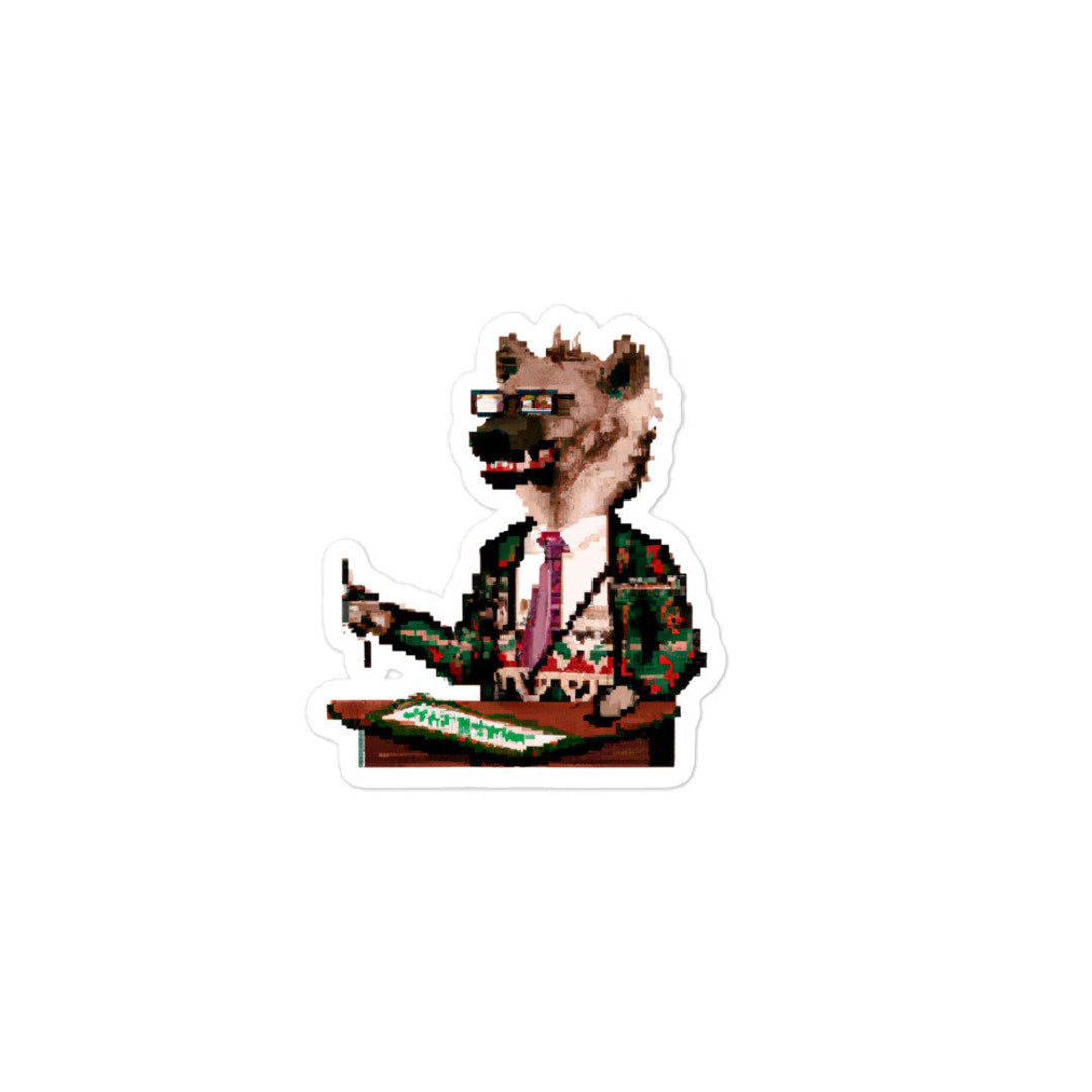 HISTORY HYENA STICKER 5 History Hyena Animal Sticker Cartoon Etsy