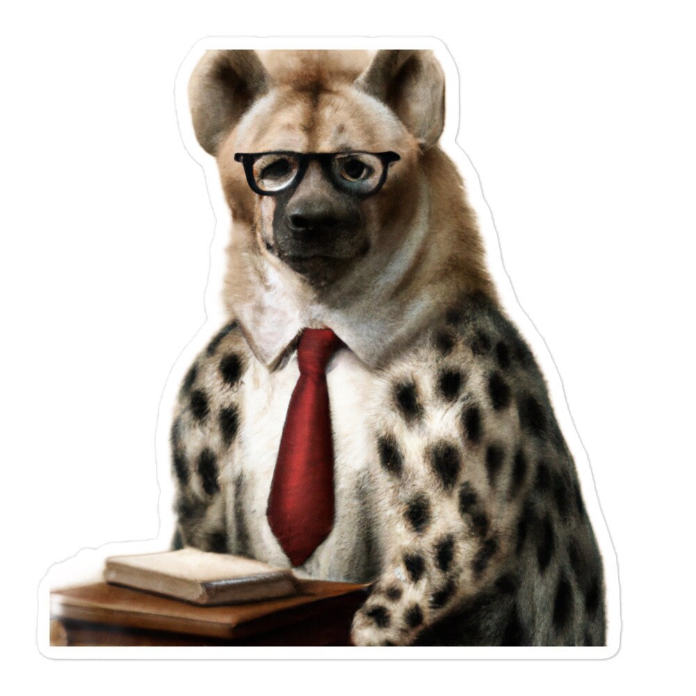 HISTORY HYENA STICKER 1 History Hyena Animal Sticker Etsy
