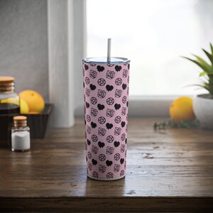Pastel Goth Wiccan Tumbler 20oz Skinny Steel Tumbler with Straw Goth Gift Wiccan Gift Insulated Travel Tumbler