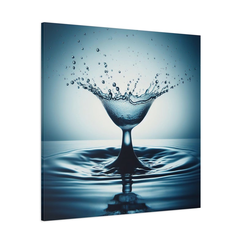 Water Splash Wall Art Splashing Artful Photo Canvas Wall Print Matte