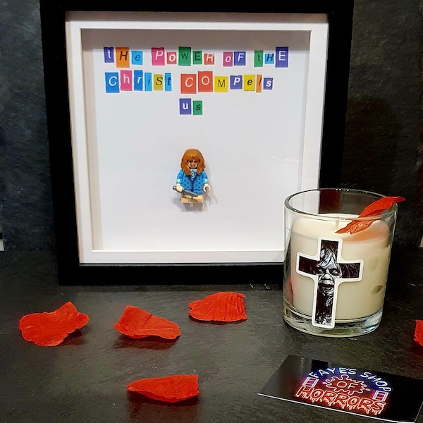 Personalised Horror themed frame and candle gift set