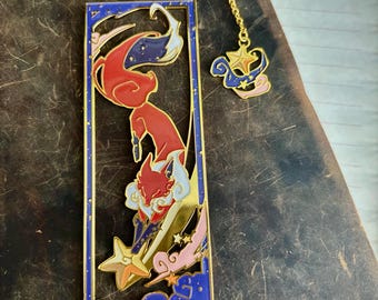 Fox and Stars | original design | Enamel Bookmark / Charm | 11x4cm