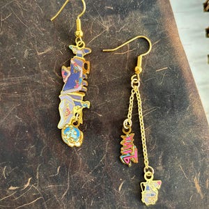 Jinx inspired | LOL | Thin/light double-sided Enamel Earrings