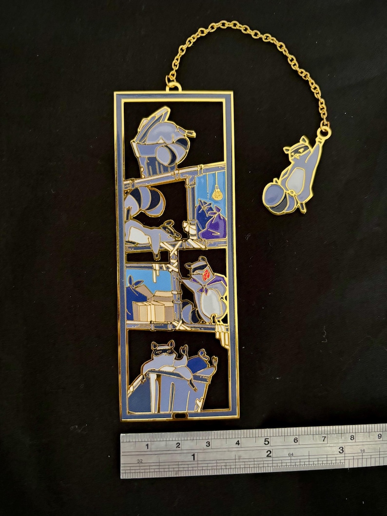 Raccoons | Original Design | Enamel Bookmark / Charm | 11x4cm - Etsy