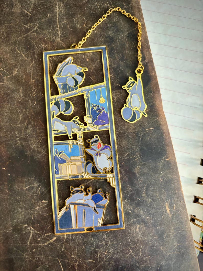 Raccoons | Original Design | Enamel Bookmark / Charm | 11x4cm - Etsy