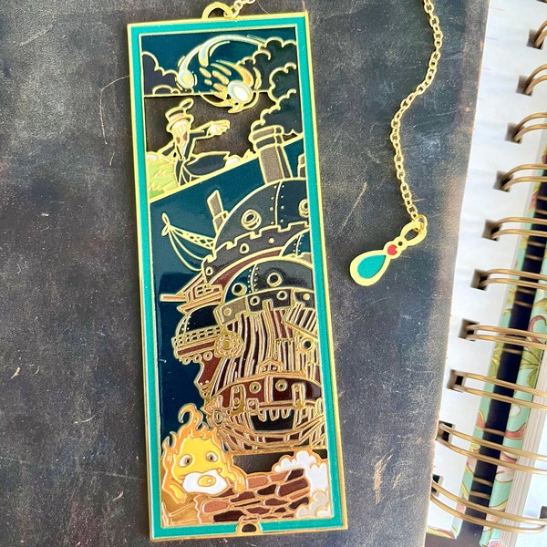 Moving Castle / Calcifer Inspired | Anime Movie | Enamel Bookmark / Charm | 11x4cm