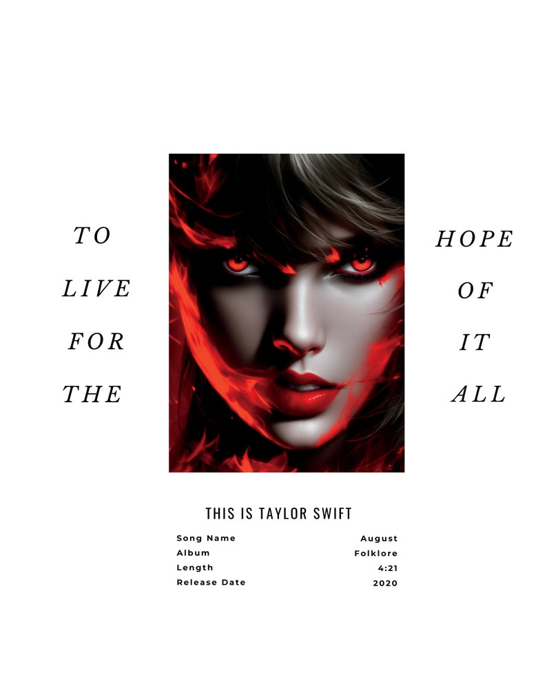 Taylor Swift Poster Custom Taylor Swift Poster Taylow Etsy