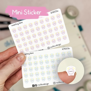 Mini Wecker Sticker im Kawaii Stil // Für Erinnerungen und Termine // Perfekt für Bullet Journal, Planer oder Kalender // Süße Icon Sticker