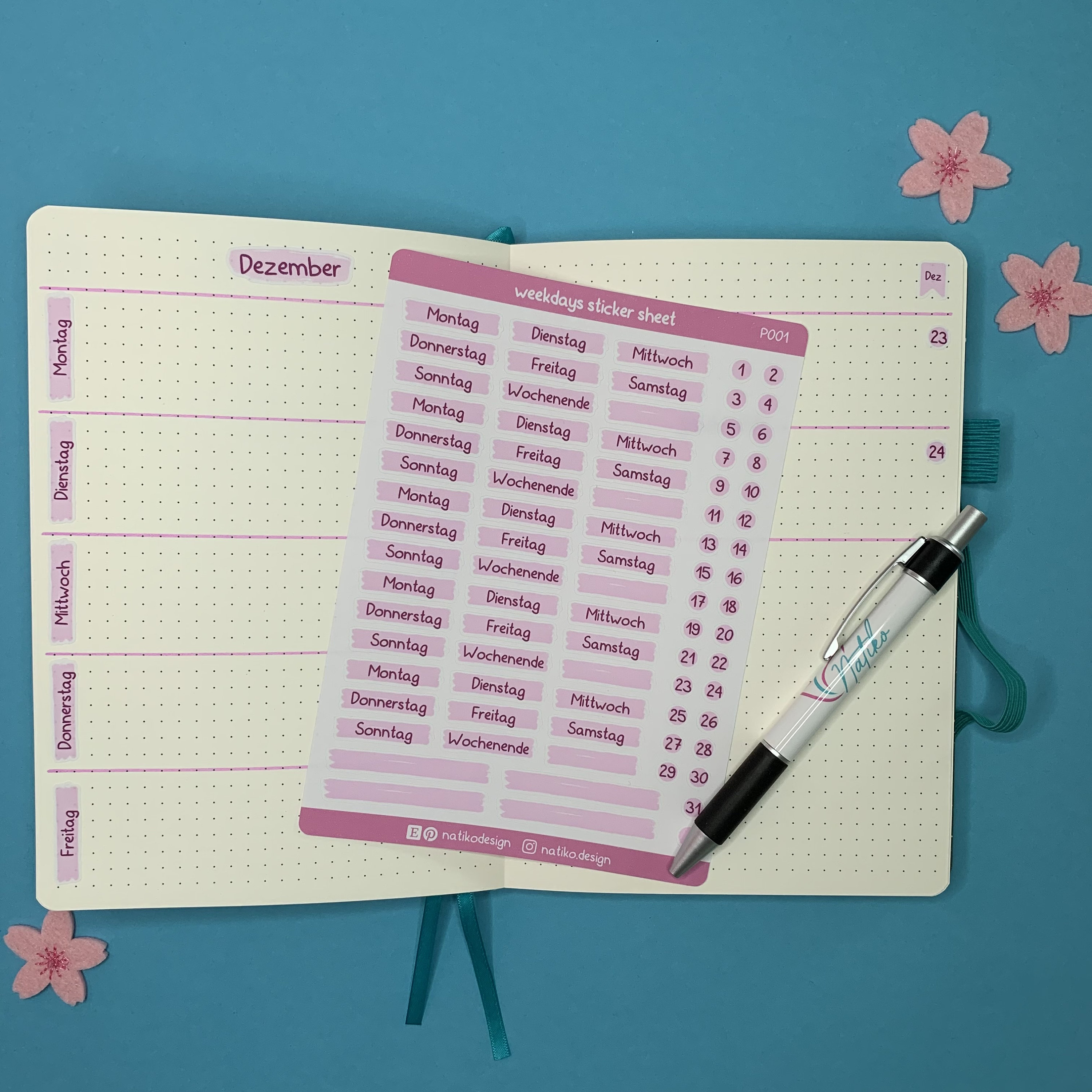Sticker Sheet Of Weekdays In German For Bullet Journal Etsy Sticker sheet of weekdays in german for bullet journal etsy