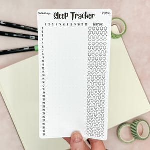 Schlaf Tracker für Bullet Journal oder Planer // Großer Sticker Sleep Tracker // Schlaf Gewohnheit Tracker mit oder ohne Energie Wertung