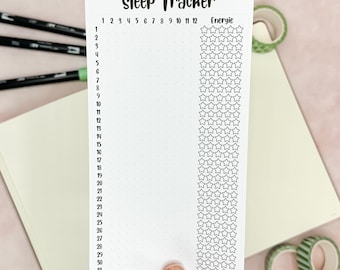 Sleep Tracker for Bullet Journal or Planner // Large Sticker Sleep Tracker // Sleep Habit Tracker with or without Energy Rating