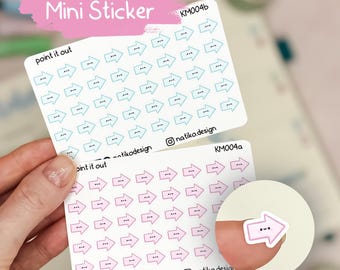 Mini arrows stickers in kawaii style // For reminders and notes // Perfect for bullet journal, planner or calendar // Cute icon stickers