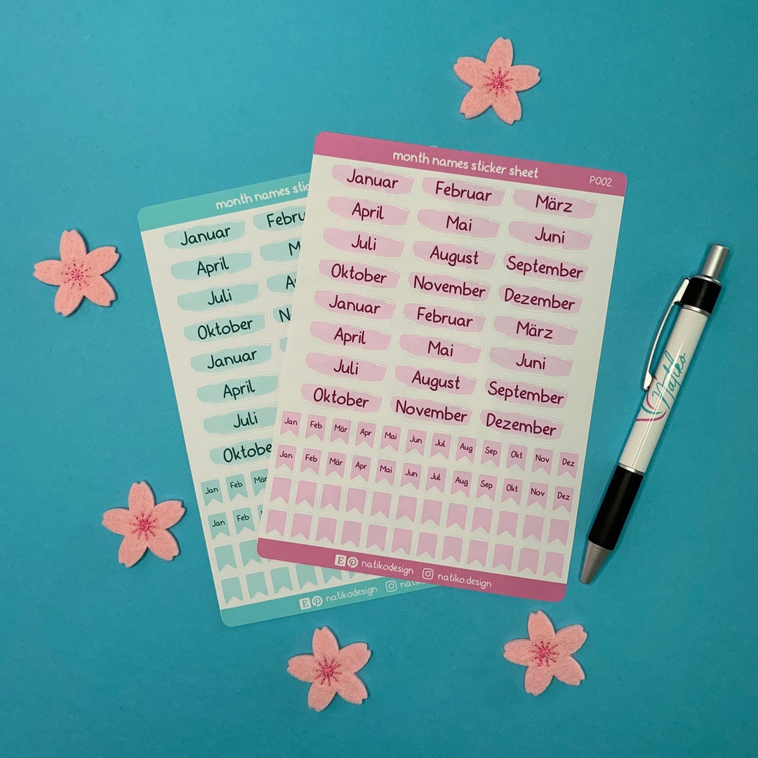 sticker-sheet-of-month-names-in-german-for-bullet-journal-etsy