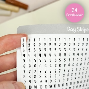 Date strip stickers 1-31 for Bullet Journal & Planner // Perfect for Year in Pixels, Reflection, One Line a Day / 2 different fonts image 2