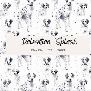 Dalmatiner akvarell mönsterfil hundtryck sömlös design för sublimering