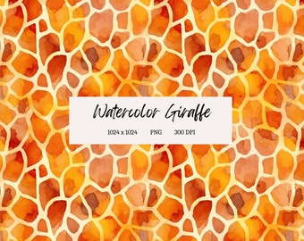 Watercolor Giraffe Pattern File Animal Print Seamless Design for Sublimation