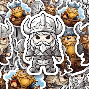 Kawaii Viking Decal, Awesome Viking Sticker, Laptop Viking Art, Viking Notebook Decal, Viking Sticker