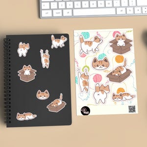 Cat Sticker Sheet, Cat Stickers, Cat Laptop Decal, Water Bottle Sticker, Cute Cat Sticker, Cute Cat Decal, Cat Decals, Kitten Sticker Art