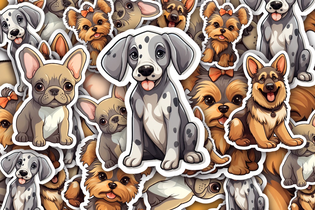 Kawaii Dog Stickers, Dog Decal, Cute Dog Decal Etsy