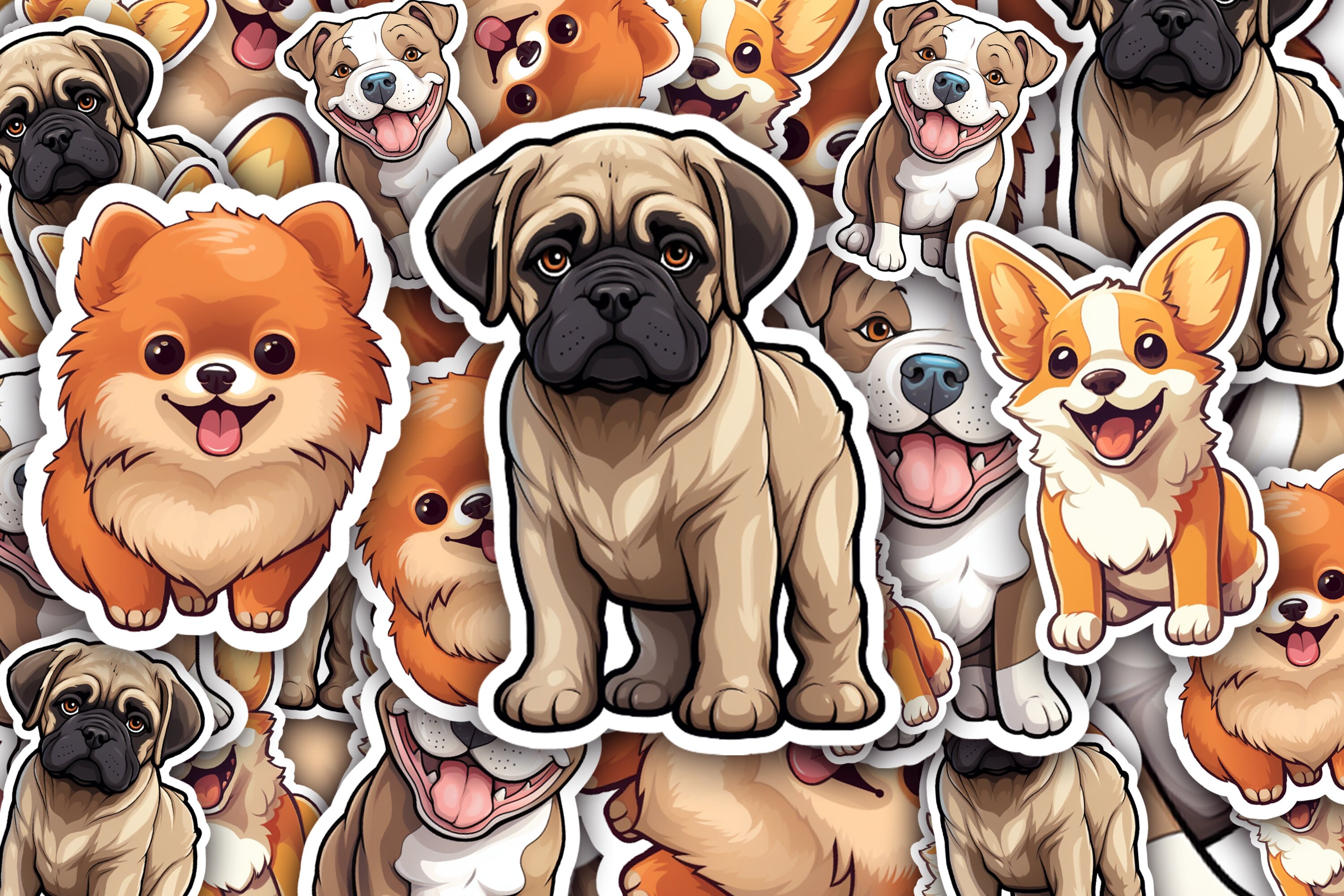 Kawaii Dog Stickers, Dog Decal, Cute Dog Decal Etsy