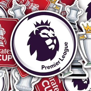 Premier League Sticker Pack, Football Sticker, Laptop Sticker, Notebook Sticker, FA Cup Decal, Carabao Cup sticker, Tumbler Decal, Football.