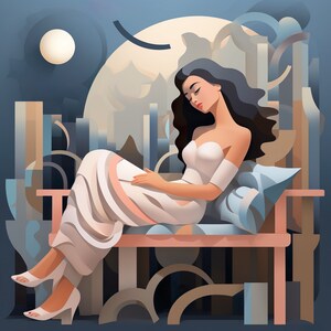 Biglietto d'auguri - La Bella Addormentata su una panchina