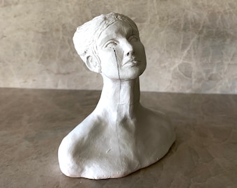 Female Bust Sculpture in White