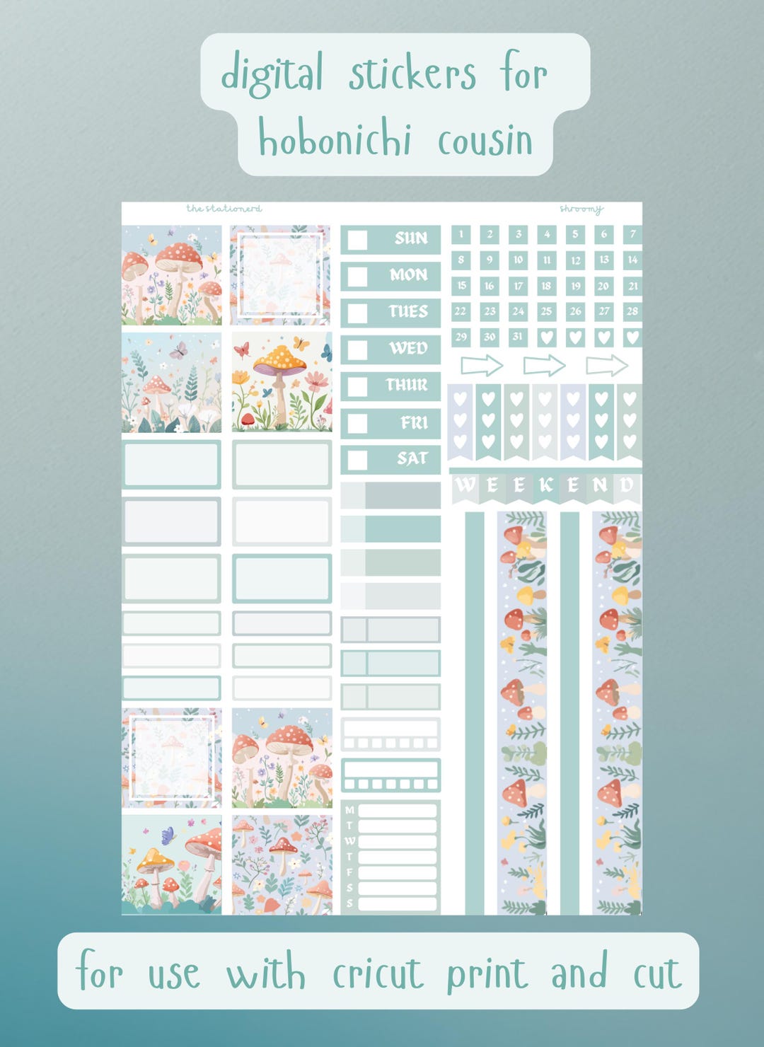 Digital Stickers for Hobonichi Cousin - Printable - Etsy