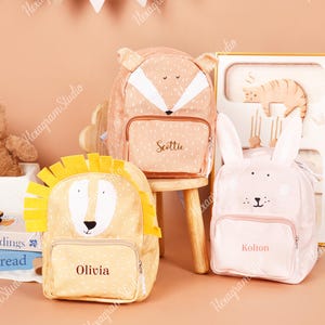 Custom Kids Backpack With Name,Cute Animal Embroidered Schoolbag,Toddler Book Bag,Daycare Backpack,Cute Birthday Gift,School Bag for Kids