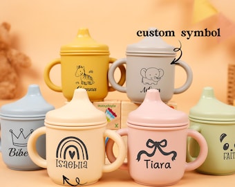 Taza de silicona personalizada, taza de silicona para bebé, taza de silicona personalizada, taza con nombre grabado, taza para niños pequeños, regalo para bebé, vaso para bebé