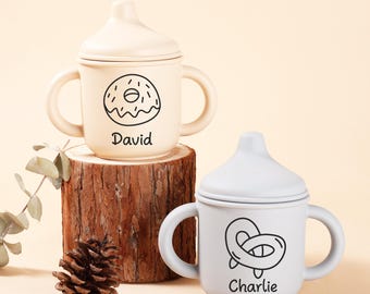 Personalized Sippy Cup,Engraved Name Sippy Cup,Dessert Template Cup,Baby Silicone Sippy Cup,Custom 1st Birthday Gift,Toddler Cup