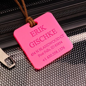Étiquette à bagage étiquette de sac d'école mariage demoiselle d'honneur vacances étiquette de sac cadeau de voyage gravée sac à langer personnalisé étiquette bébé