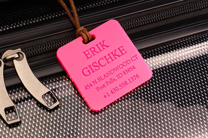 Luggage Tag School Bag Tag Wedding Bridesmaid Holiday Engraved Travel