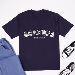 Personalized Embroidered Varsity Comfort Colors T-Shirt,Embroidery Cotton Tee,Matching Family Shirt,Comfort T-shirts,Father&#39;s Day Gift