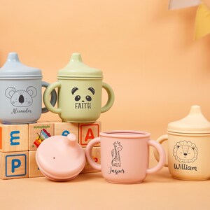 Custom Silicone Cup, Baby Silicone Sippy Cup, Personalized Silicone Sippy Cup, Engraved Name SippyCup, Toddler Cup, Baby Gift,Baby Tumbler image 3