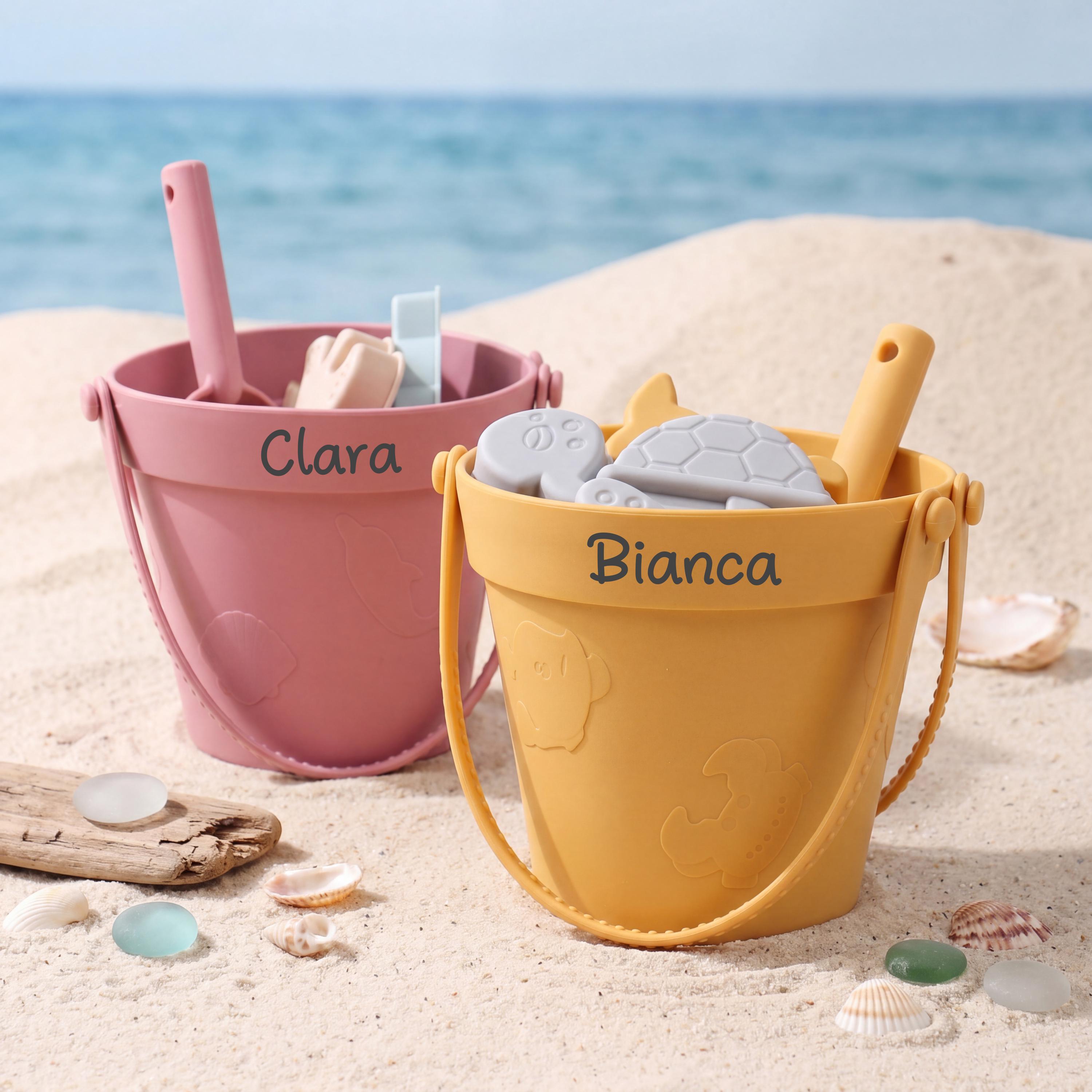 Set De Juguetes De Playa Con Cubo Plegable De Silicona Y 4 Palas – Ideal Para Arena Y Agua
