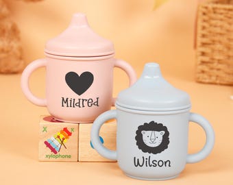 Gobelet en silicone personnalisé, Gobelet en silicone pour bébé, Gobelet en silicone personnalisé, Gobelet prénom gravé, Gobelet pour tout-petit, Cadeau pour bébé, Gobelet pour bébé