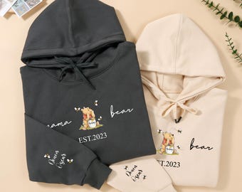 Custom Mama Bear Sweatshirt,Personalized Mothers Day Shirt with Names,New Mom Tee,Mama Est Sleeve Hoodies,Gift for Mom,Gift for Mom,Grandma
