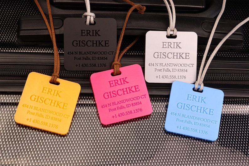 Luggage Tag School Bag Tag Wedding Bridesmaid Holiday Engraved Travel Gift Bag Tag Personalized Diaper Bag Baby Tag image 3