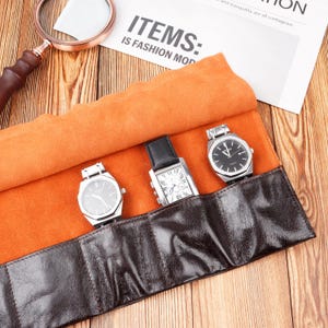 Boîte à montres en cuir personnalisée, présentoir pour rouleau de rangement pour montres, 6 compartiments, boîte à montres de voyage, boîte à montres pour homme, cadeau d'anniversaire pour homme